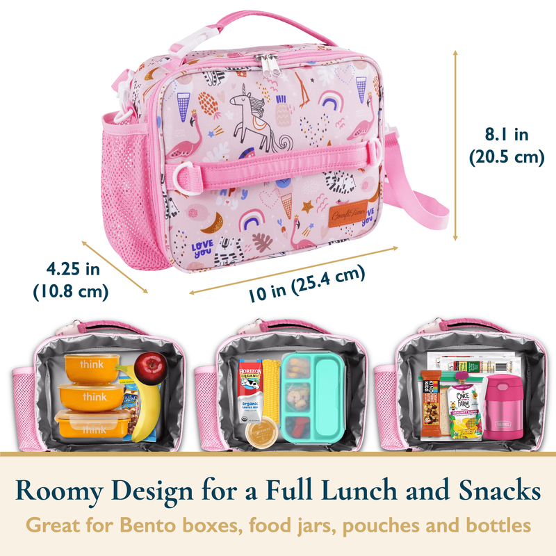 Lunch Bag for Kids – Insulated Lunch Box for Girls and Boys, Cute Reusable Coole8