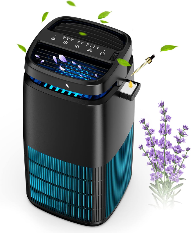 Air Purifier MJ002H Black 4 in 1 HEPA UV Ionizer for Smoke Pets 1250 Sq Ft10