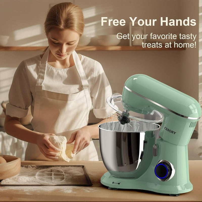 3-in-1 Stand Mixer 6.5QT 660W 10-Speed w/ Dough Hook Whisk Beater5