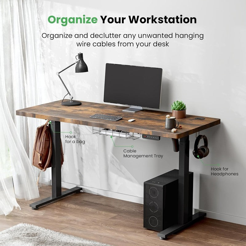 Electric Standing Desk 48"x24" Sit Stand Desk Cable Management 3 Memory Preset8