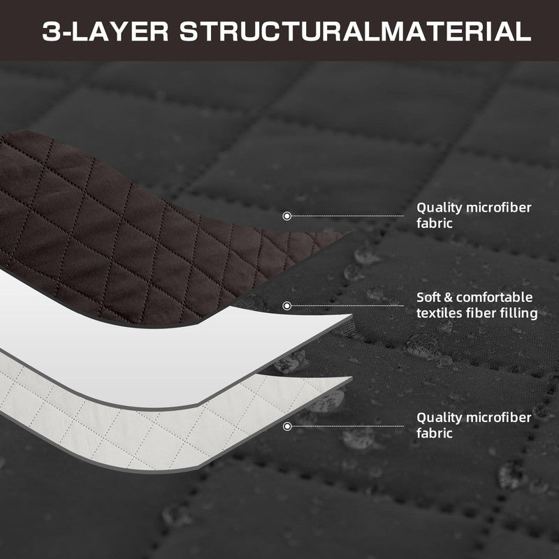 Non-Slip Recliner Chair Cover 25" Chocolate with Pocket for Dogs & Pets2