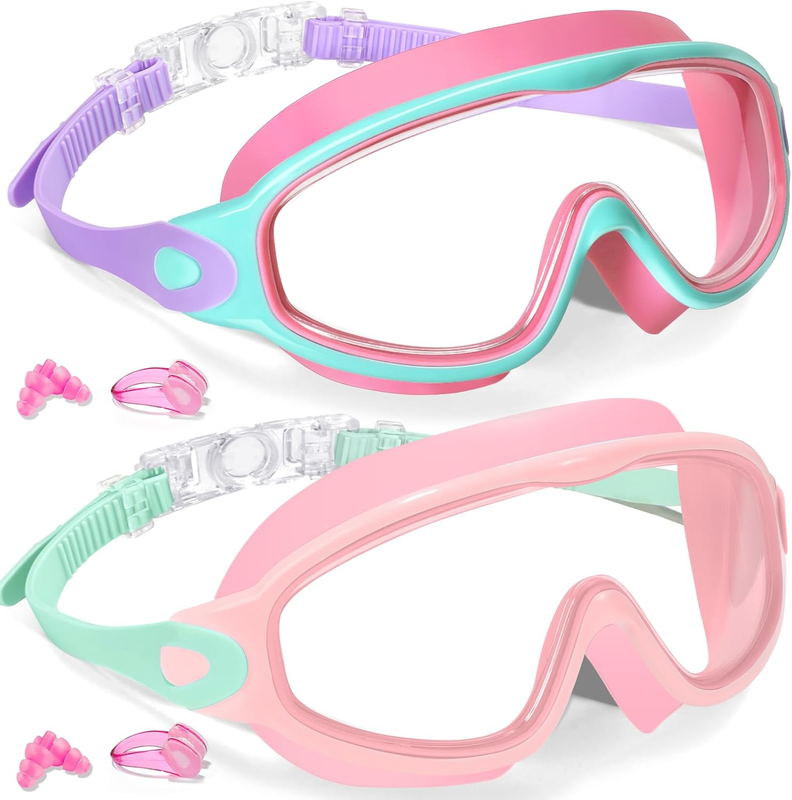 2 Pack Youth Swim Goggles Boys Girls Anti Fog UV Protection Pool Goggles9