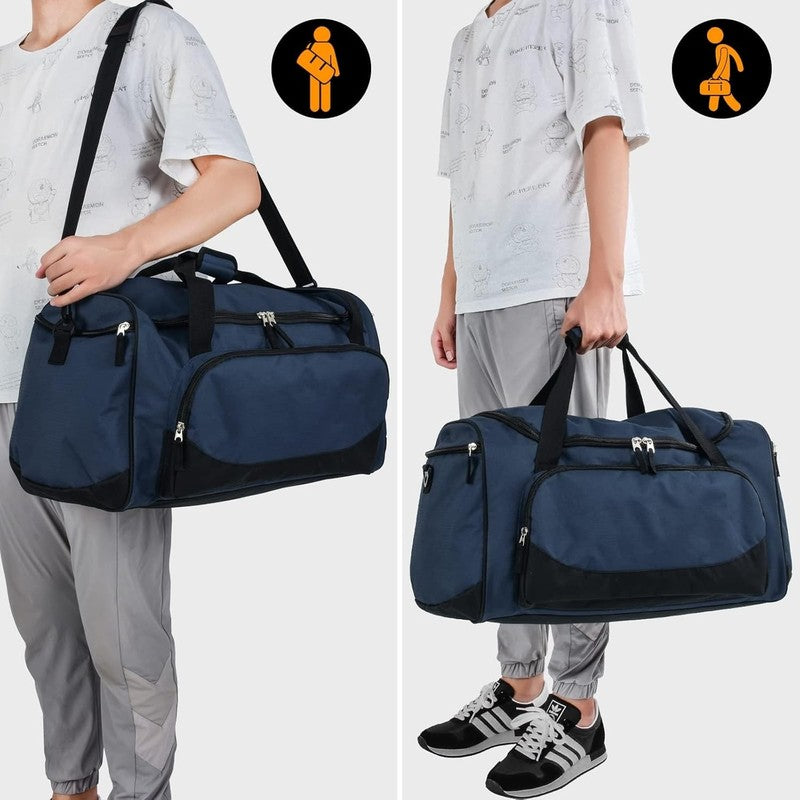 55L Men’s Gym Duffle Bag Large Sports Travel Overnight Lightweight Bag Navy Blue5