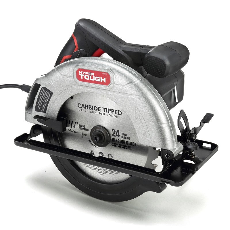 12A 7 1/4 Inch Corded Circular Saw Adjustable Bevel Steel Shoe Black0