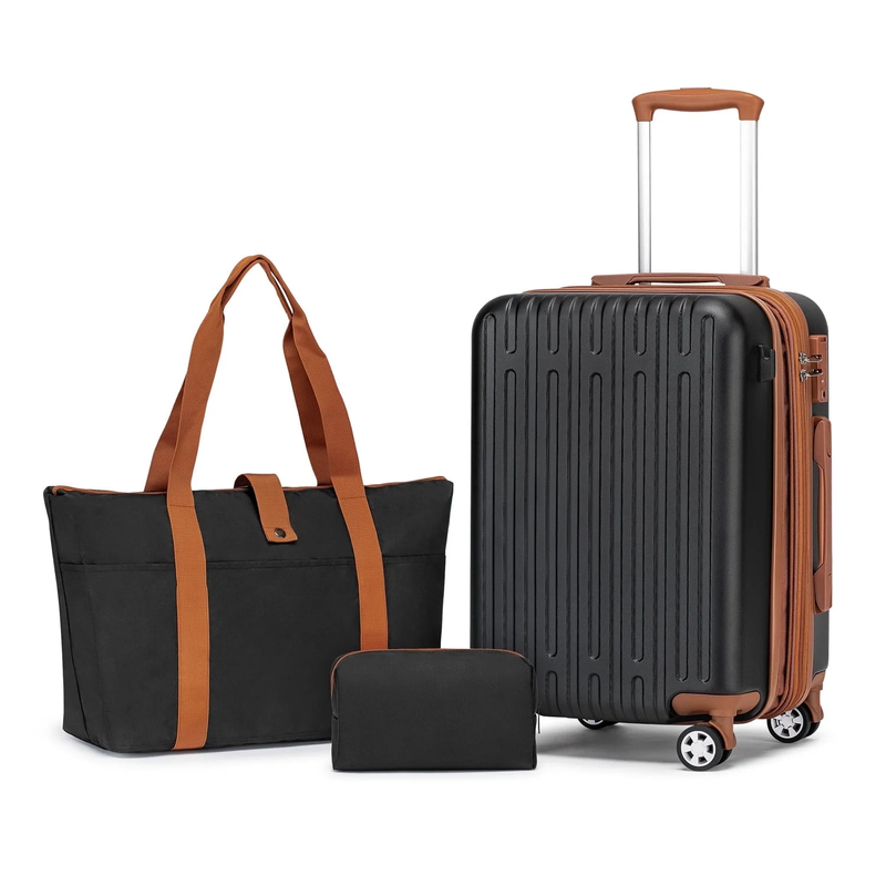 3 Piece Hardside Carry On Luggage Set 20" TSA Lock Spinner Wheels Travel0