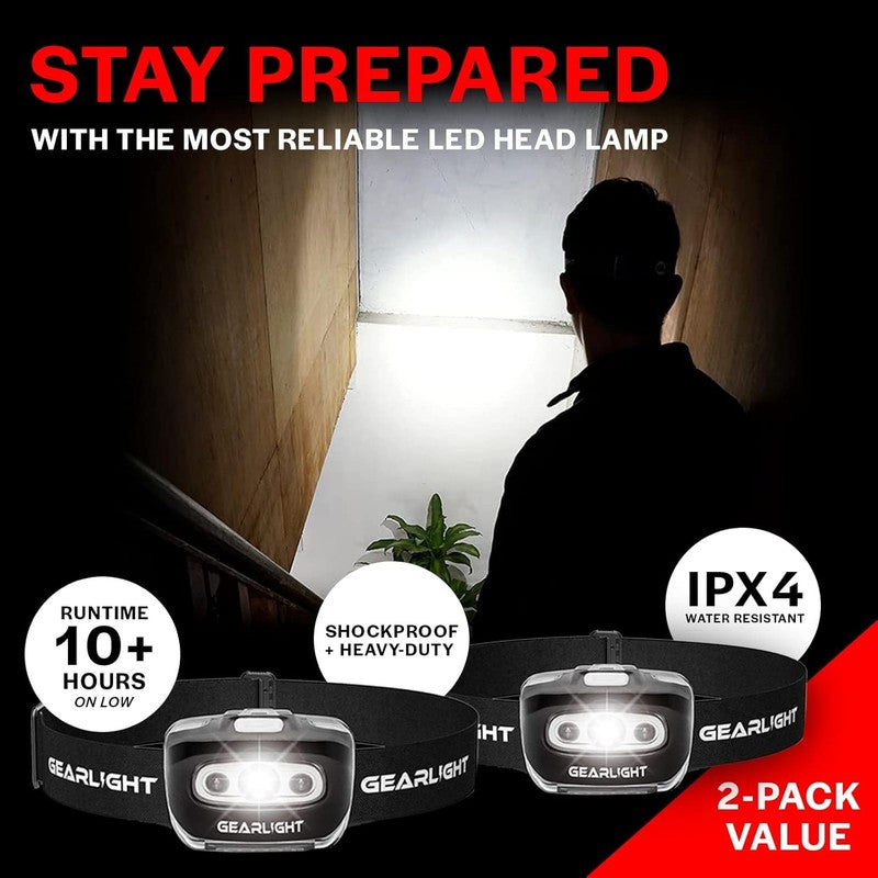 2Pack LED Headlamp - Bright, Lightweight, 7 Modes, Adjustable for Camping1