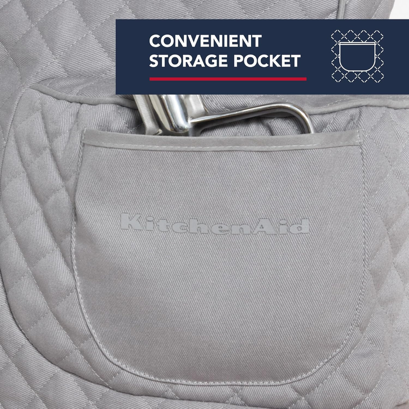 KitchenAid Tilt Head Stand Mixer Cover Quilted Cotton Storage Pocket Grey3