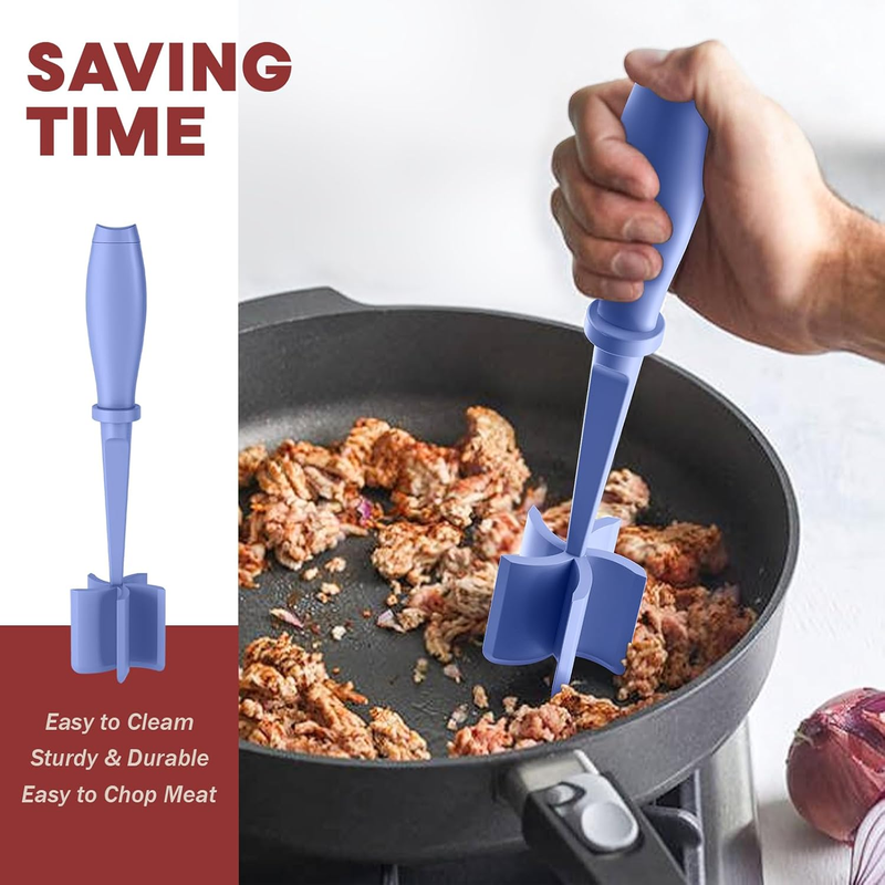 2 Pcs Meat Chopper Hamburger Grinder Ground Beef Turkey Smasher Purple3