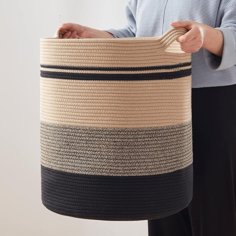 80L Laundry Hamper with Handles, Woven Storage Basket for Clothes, Toys5