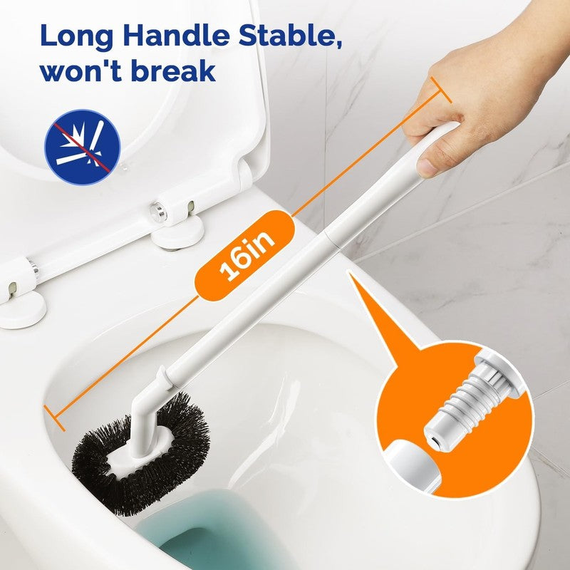 Toilet Plunger & Bowl Brush Combo Heavy Duty Rubber Deep Clean White3