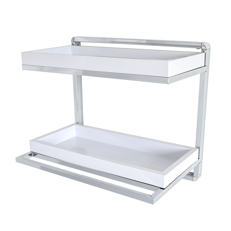 Danya B. 2-Tier Wall Shelving Unit with Towel Rack - Stylish & Functional1