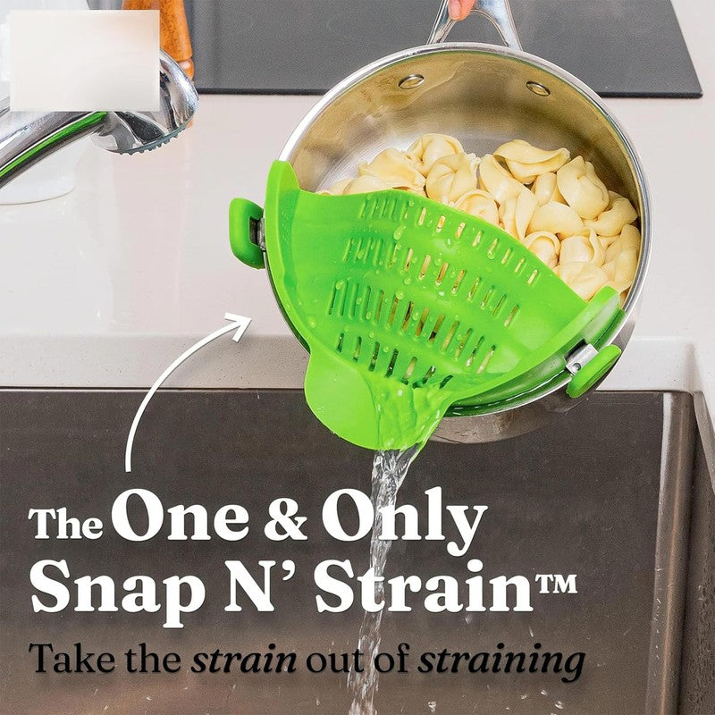 Silicone Pasta Strainer Clip On for Pots and Pans   Heat Resistant Colander for 7