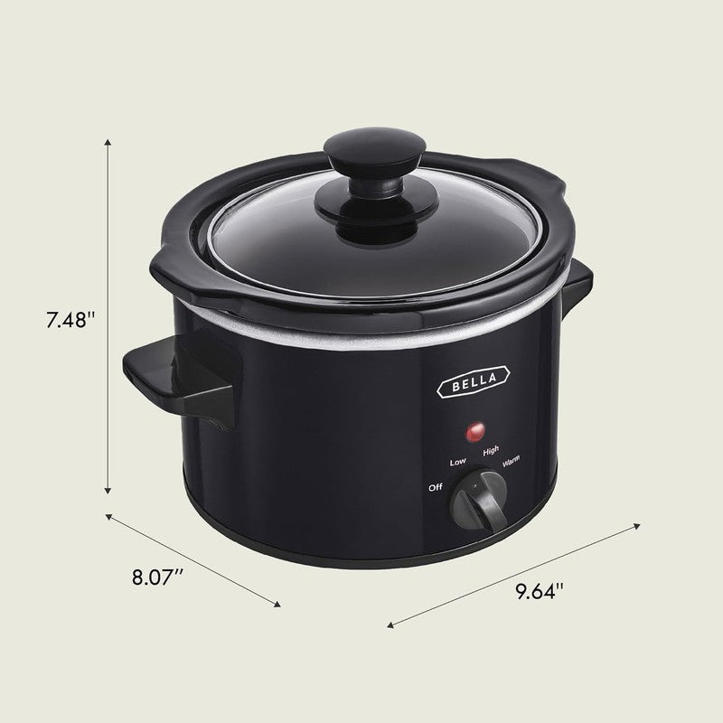 Electric Slow Cooker 1.5Qt Dishwasher Safe Stoneware, Glass Lid, Black, Portable7