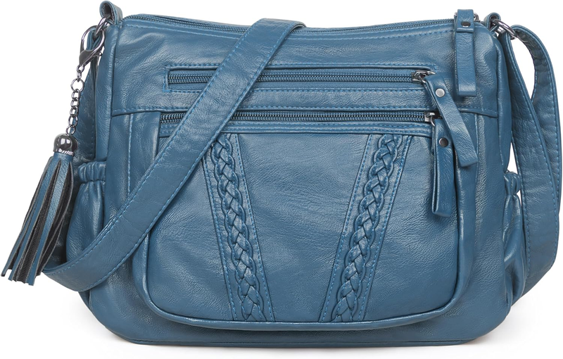 Women Crossbody Bag Tassel PU Leather Shoulder Handbag Purse Pocketbook9
