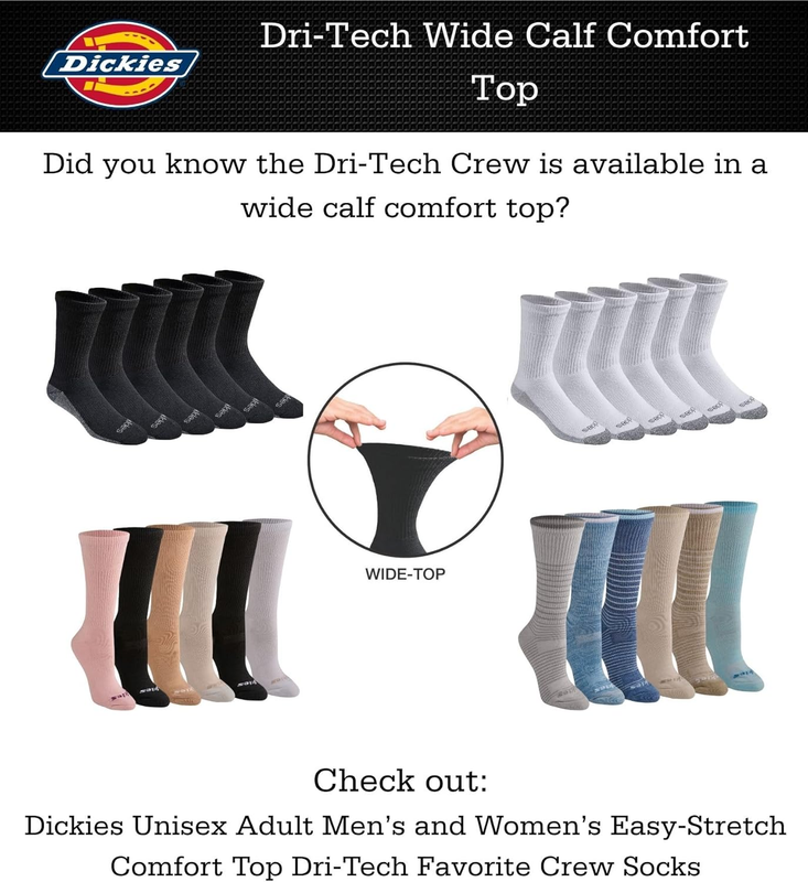 Men's Dri Tech Original Crew Socks Moisture Control M XXL 6 18 Pairs2