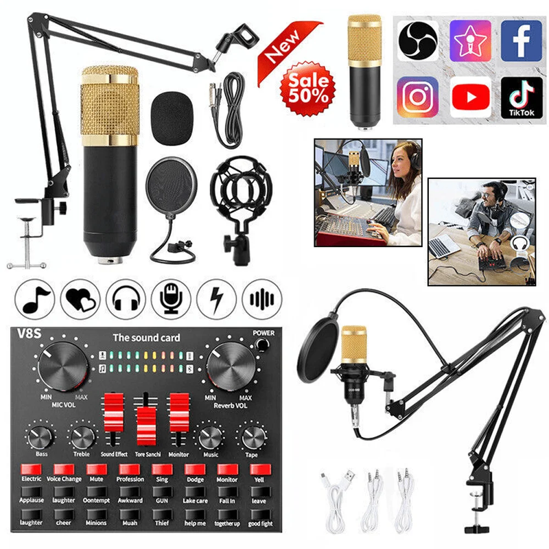 Microphone for Podcast Equipment Bundle and Studio Recording Equipment,Usb Micro10