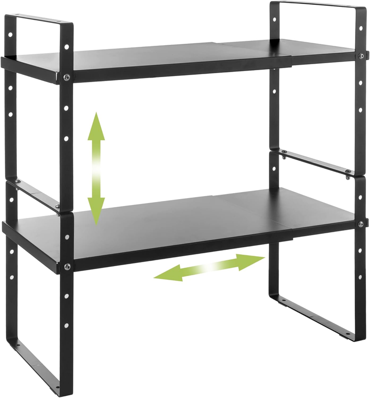 Expandable Cabinet Shelf Organizer 2 Pack Stackable Adjustable Kitchen7