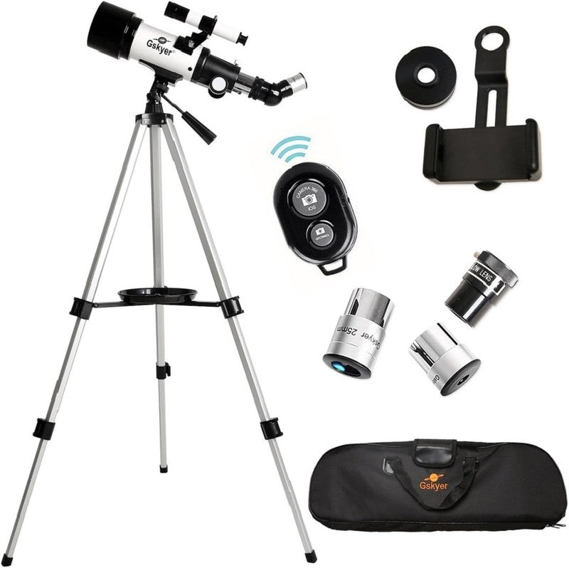 Telescope, 70Mm Aperture 400Mm AZ Mount Astronomical Refracting Telescope for Ki1