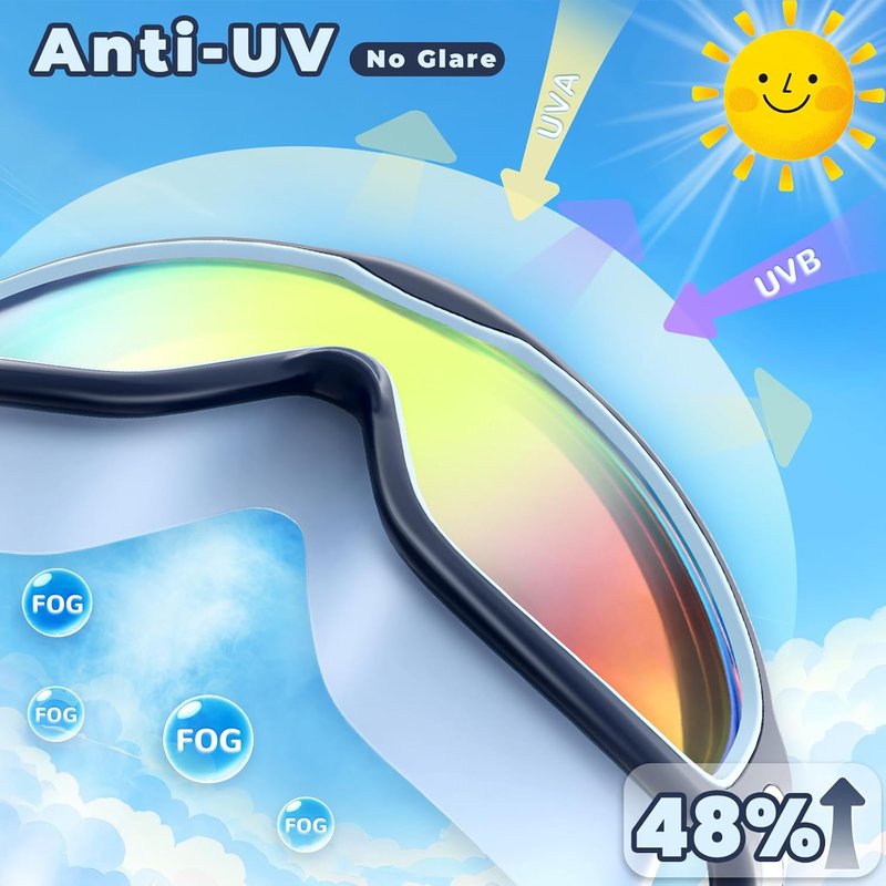 Kids Swim Goggles 2 Pack Anti Fog UV Protection Pool Swimming Goggles4