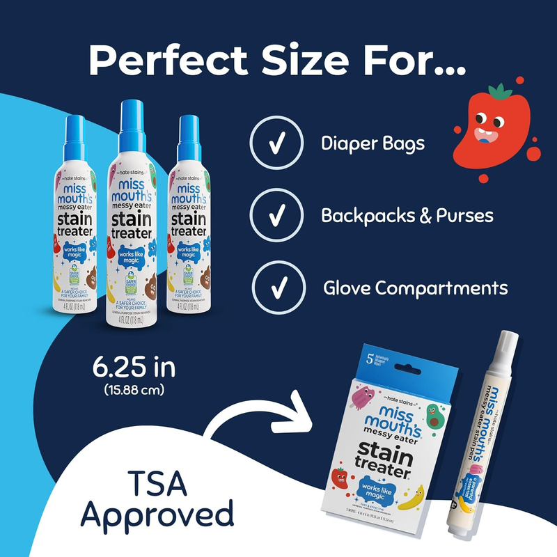 Messy Eater Stain Treater Spray 4oz 2 Pack Baby Food Grease Remover7