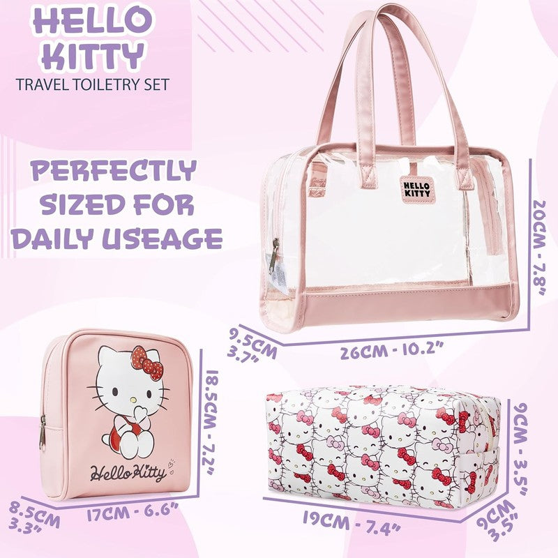 3PCS Kawaii Makeup & Toiletry Bag Set for Women & Girls – Cute Anime Travel Cosm5