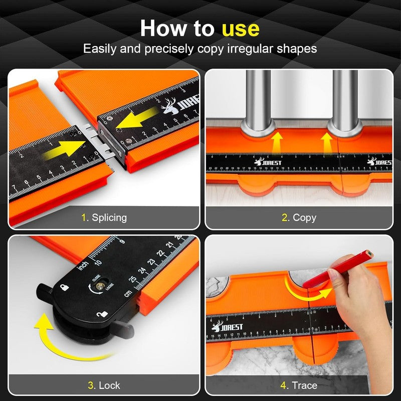 Connectable Contour Gauge (10+5 Inch), Gifts Ideas for Men Dad Handyman Husband 2