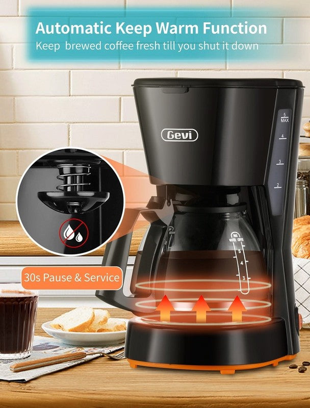 Compact 5 Cup Coffee Maker with Filter Warming Plate Glass Pot New Condition4