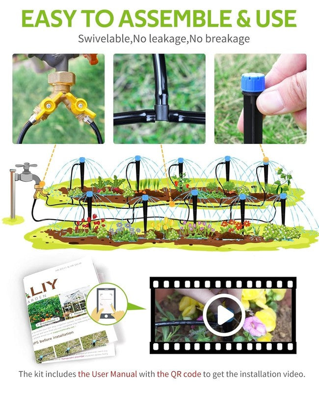 50Ft Automatic Drip Irrigation Kit for Garden, Greenhouse & Lawn3