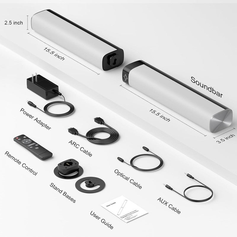 2 in 1 Bluetooth Sound Bar for TV 80W ARC OPT AUX 3 EQ Modes Detachable Speaker7