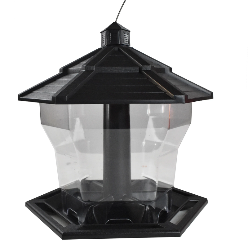 Earth Smart Black Recycled Plastic Hopper Bird Feeder, 6 lb Capacity, 11.5" Tall0