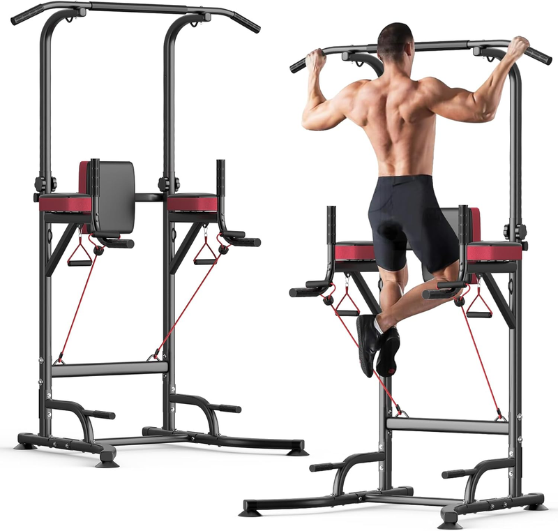 Pull Up Bar Free Standing Power Tower, 450LBS Dip Station for Home Gym9