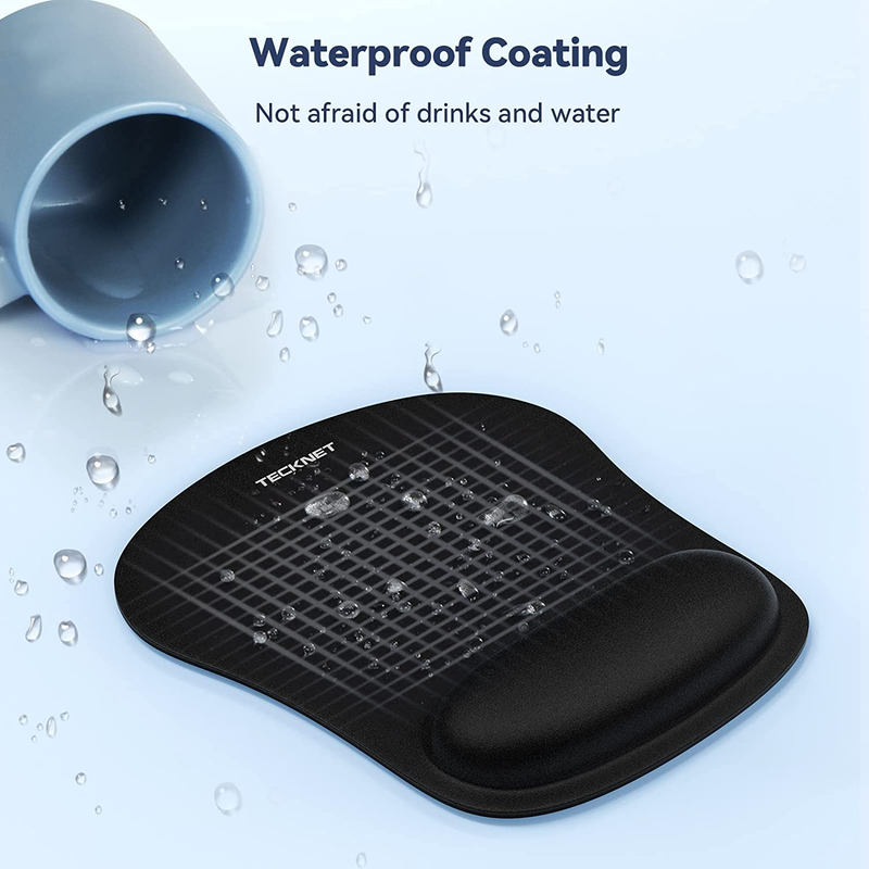 Mouse Pad with Wrist Support Ergonomic Non-Slip Waterproof Black4