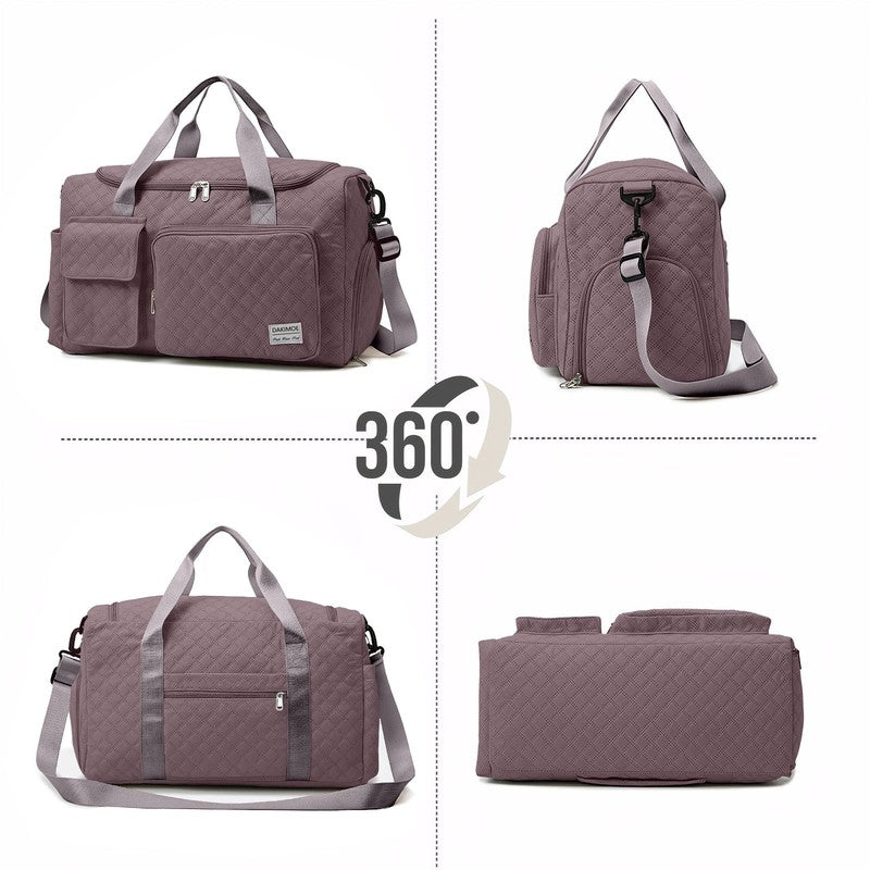 Travel Duffle Bag for Women Men Weekender Overnight Bags Carry on Gym Bag with W7