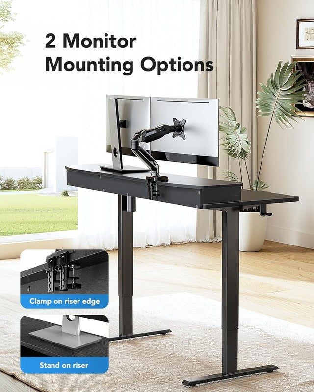 48x24 Electric Standing Desk w/ 2 Drawers 4 Presets Hooks Black2