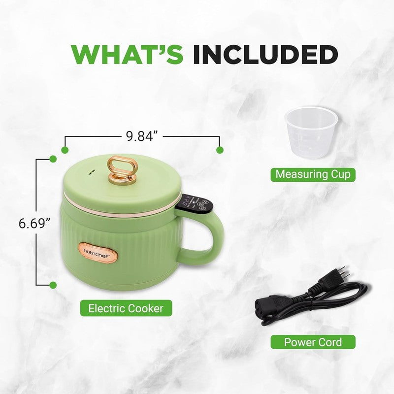1.6QT Portable Electric Rice Cooker Lunch Maker Nonstick 6 Modes Green7
