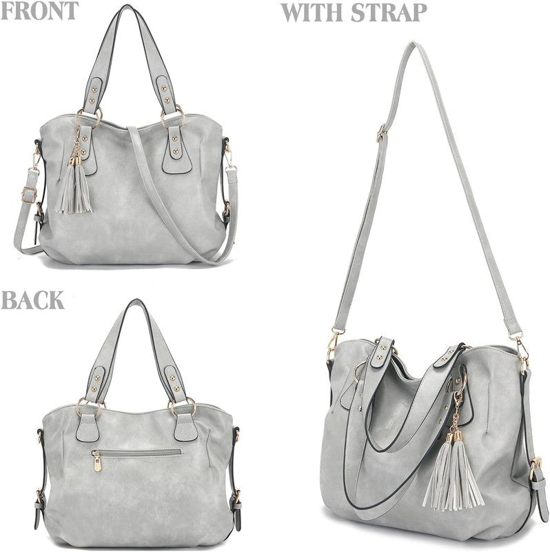 4Pc Women’s Handbag Set Shoulder Top Handle Satchel Hobo Tote Purse2