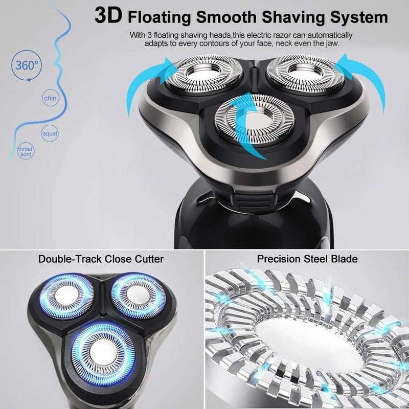 Rechargeable Waterproof Electric Razor for Men with Trimmers - Cordless Shaver2