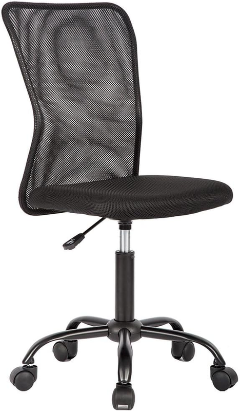 Modern Ergonomic Mesh Office Chair with Lumbar Support   Armless Black Design8