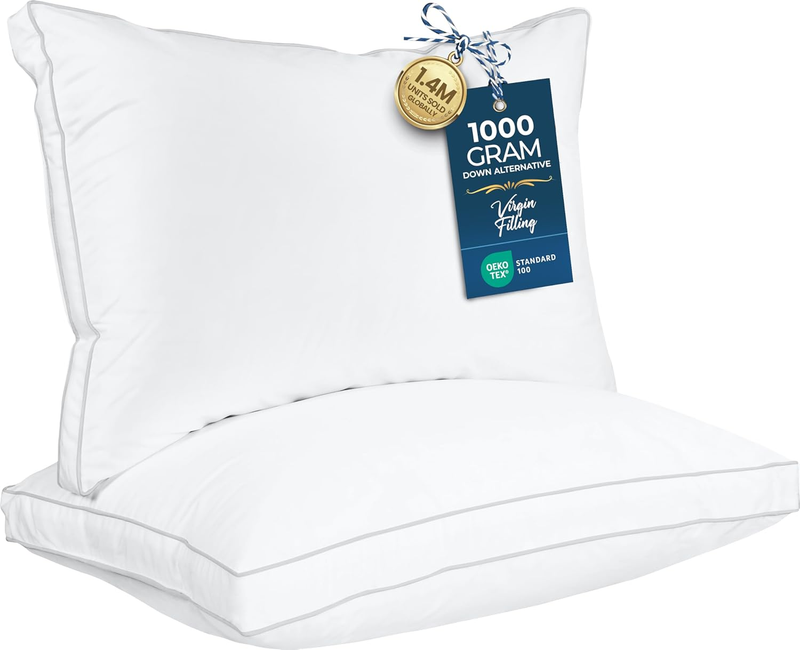 Queen Bed Pillows Set of 2 Down Alternative Soft Cooling Hotel Quality9