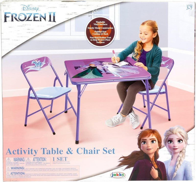 Kids Folding Table & Chairs Set 1 Table 2 Chairs Ages 3–7 70lb Limit5