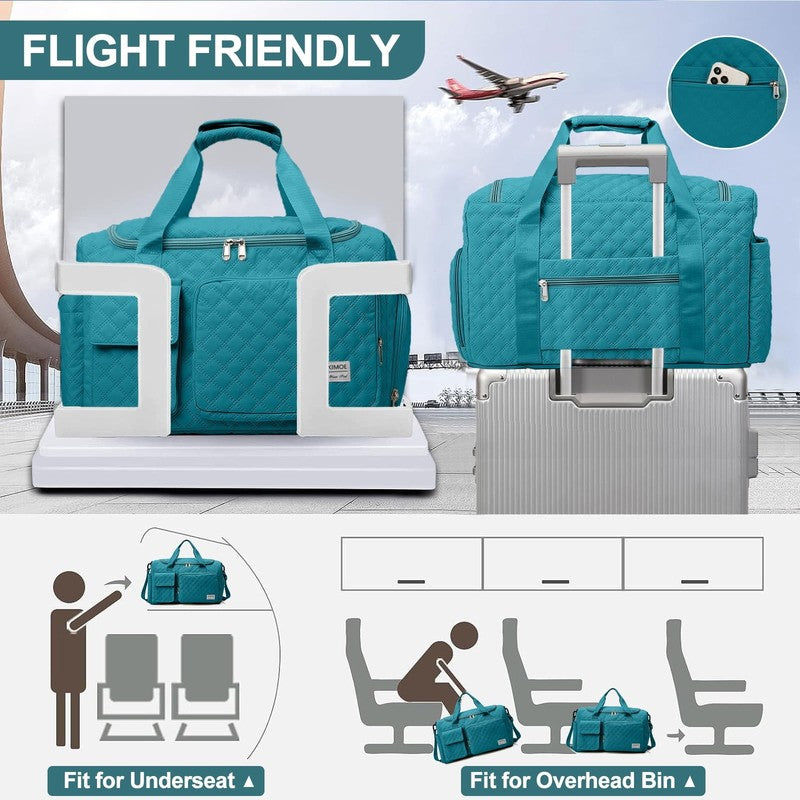 Travel Duffle Bag for Women Men, Weekender Overnight Bags Carry on Gym Bag with5