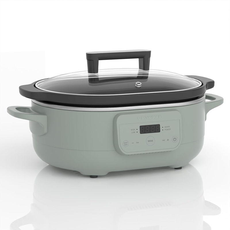 6QT Programmable Slow Cooker w/ Nonstick Pot Keep Warm Olive10
