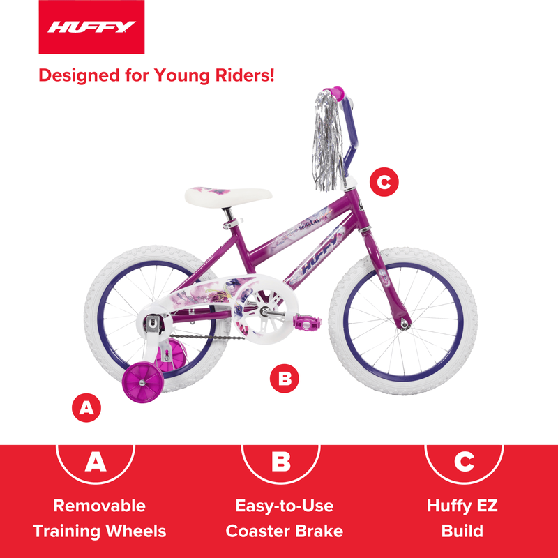 16" Sea Star Kids' Bike from , Fits Riders 42" - 48", Purple, Child, Girls2