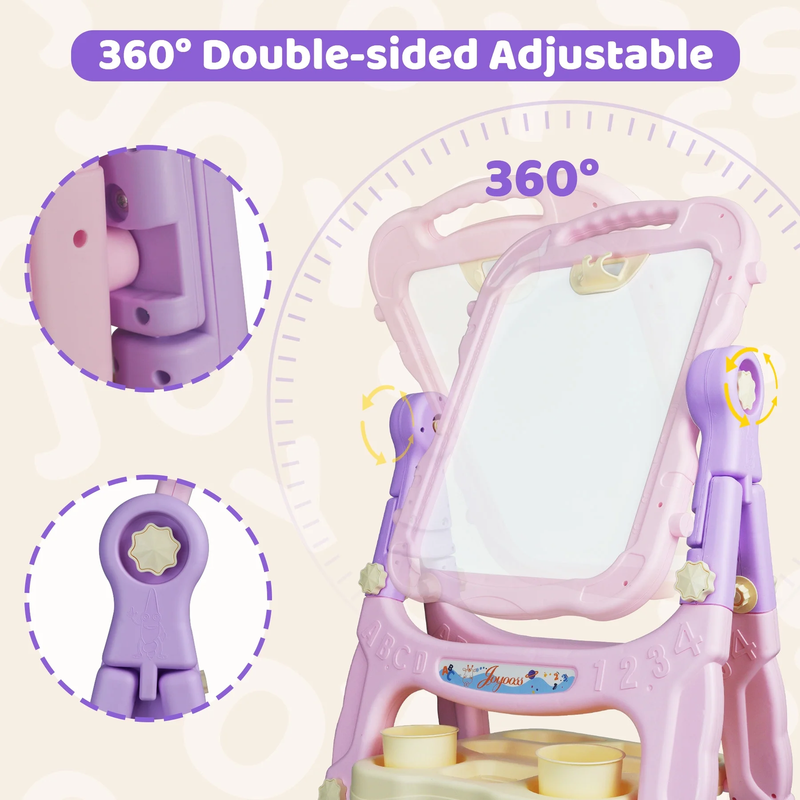 Kids Adjustable Art Easel Double Magnetic Drawing Board with Accessories2