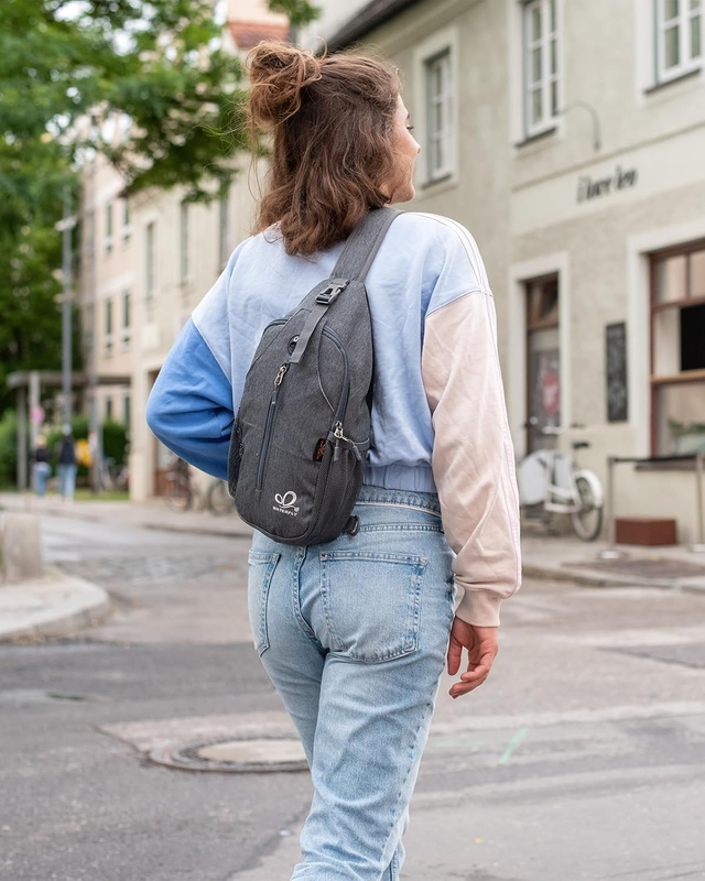 Teal Blue Sling Bag Crossbody Backpack Travel Hiking Daypack7