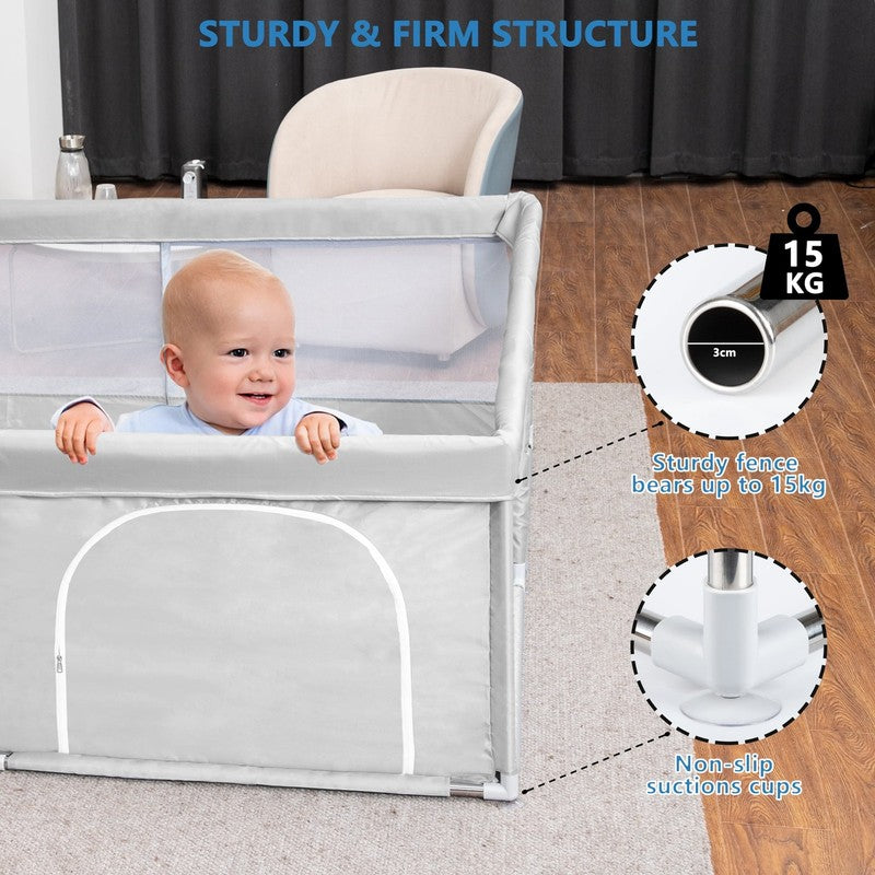 Baby Playpen Large Play Yard Fence for Toddlers,50"X50" Gray4
