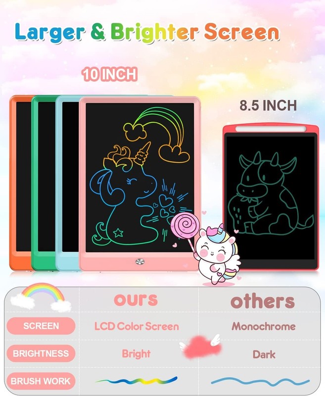 LCD Writing Tablet, Doodle Board Toys Gifts for 3 8 Year Old Girls Boys, 10 Inch3