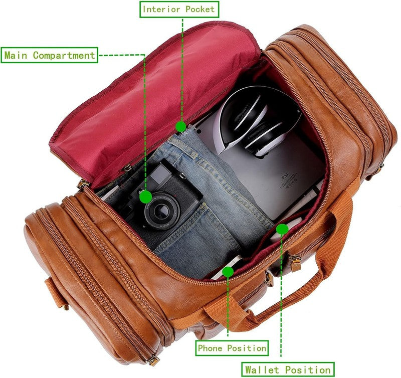 Vegan Leather Travel Duffel Bag Weekender Carry On Overnight Sports Bag HB 216