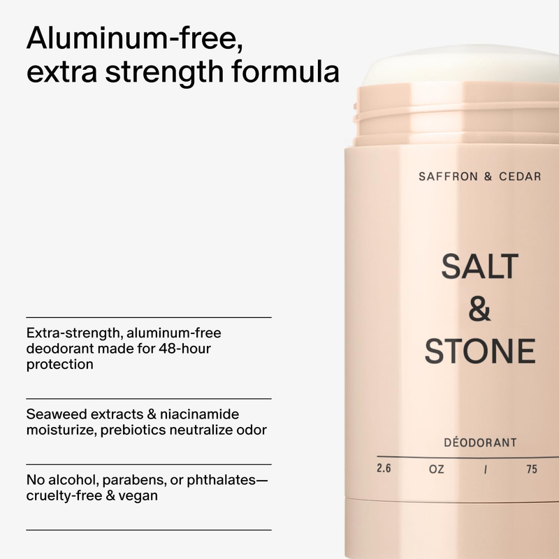 Aluminum Free Deodorant 48H Extra Strength Women Men Saffron Cedar4