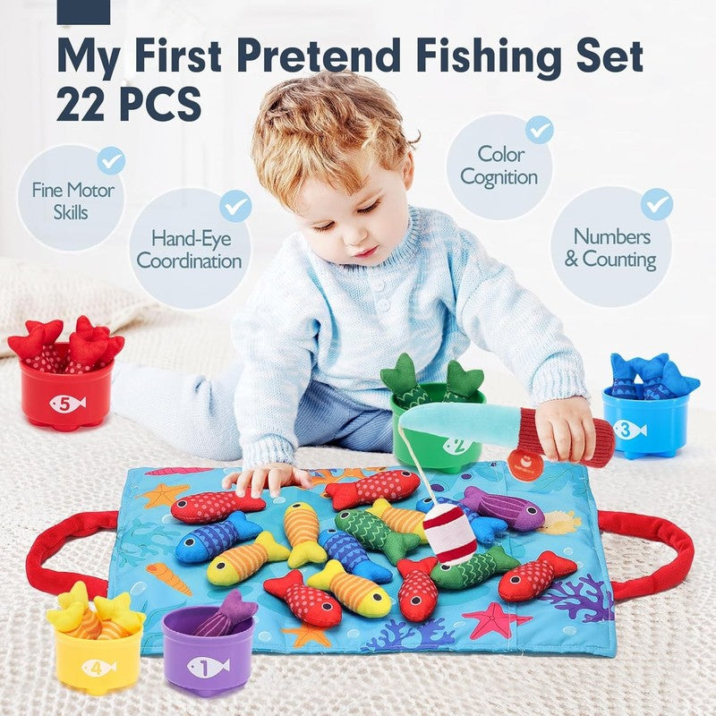 Montessori Toddler Toy 10-in-1 Fishing Game Stacking Cups Learning1